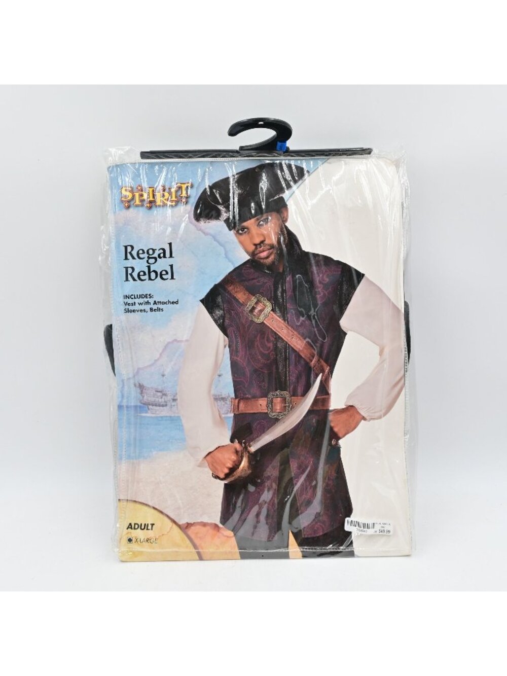 Regal Rebel Black Trench Coat Cosplay Spirit Halloween Costume Pirate Size XL